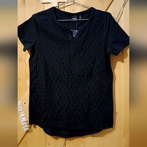 Black Rafaella lace blouse Sz Medium